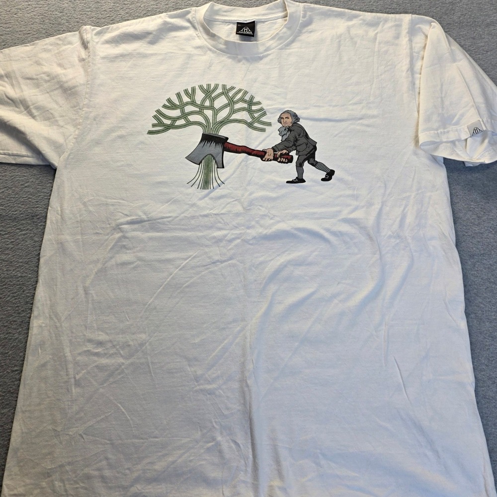 Upper Playground George Washington Axe‎ Graphic T-Shirt White XL Streetwear